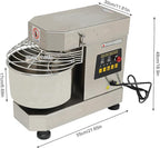 Commercial Food Mixer 750w,Stainless Steel Dual Rotating Dough Kneading Machine,10.5QT Heavy-duty Dough Mixer with Food-Grade Bowl Security Shield Timer for Bakery Restaurant Home