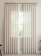 Liz Sheer Pinch Pleated Linen Curtains 108 Inches Long by THREEGIRLSHOME