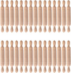 Toyvian 30 Pcs Mini Rolling Pin: Wooden Rolling Pin for Craft, Small Dough Roller, Miniature Pastry Roller Models for Kids Birthday Cake Decoratins, Dollhouse Kichen Accessories (1.97 Inch)