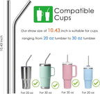Reusable Straw,Stainless Steel Straws,Drinking Straws Fit for Standley 30 OZ,4 + 1 Cleaning Brush for 20/30 Oz for Yeti/RTIC/Ozark/Reduce/Trail and More Brand Tumblers