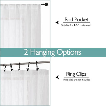 Chyhomenyc Semi Sheer Curtains 63 Inch Length 2 Panels - Image 4