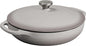 Lodge 3.6 Quart Enameled Cast Iron Covered Casserole with Lid – Dual Handles – Oven Safe up to 500° F or on Stovetop - Use to Marinate, Cook, Bake, Refrigerate and Serve – Gray