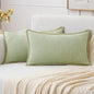 MIULEE Decorative Lumbar Throw Pillow Covers 12x20 Inch Light Green 2 Pack | by MIULEE