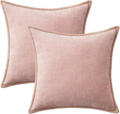 MIULEE Decorative Couch Throw Pillow Covers 18x18 Inch Pink 2 Pack | Farmhouse - Image 6