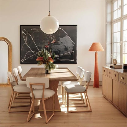 Pemberly Row Contemporary Dining Chair, Cream Recycled Fabric Upholstery - Image 2