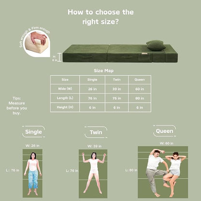 Folding Sofa Bed, 4 in 1 Convertible Sleeper Chair - Image 6