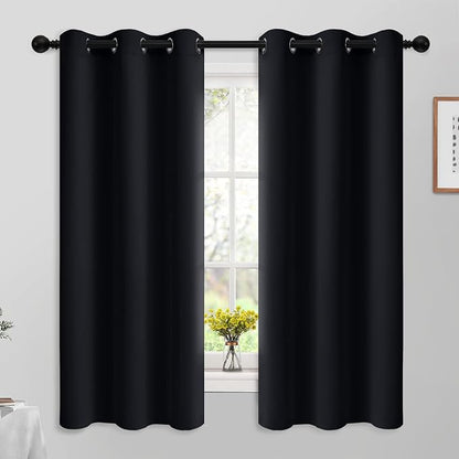Yakamok Room Darkening Curtains 42x63 inch Length Black-Living Room | 2 panels by Yakamok