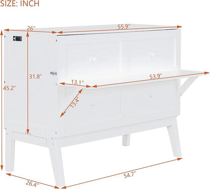 Harper & Bright Designs Full Size Murphy Bed, Full Murphy Cabinet Bed - Image 8