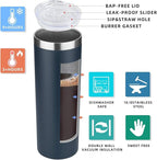 HASLE OUTFITTERS 20 oz Skinny Tumblers Bulk Set, Stainless Steel Insulated Slim Tumblers with Lids, Reusable Double Wall Travel Coffee Mugs, Durable Powder Coated Travel Water Cups(Navy, 12)