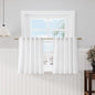 Kitchen Linen Curtains 30 Inch Length White Semi Sheer Light Filtering Curtains by Nanspring