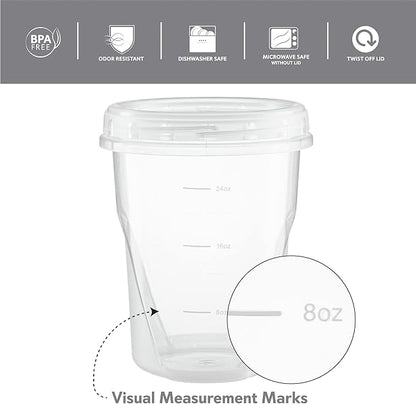 (32 Ounce 10 Pack) Clear Twist cap Containers With Screw on Lids Twist Top Food Storage Freezer Containers