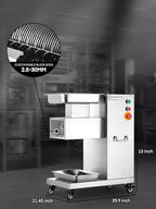 Commercial Meat Cutter Machine, 1200LB/H Electric Cutting Machine 750W Commercial Meat Slicer 3mm Blade Restaurant Food Slicer Stainless Steel For Kitchen Restaurant Supermarket
