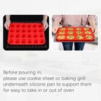 CAKETIME Silicone Muffin Pan, Mini Muffin Pan, Regular 12 Cups and Mini 24 Cups Cupcake Tin Set of 2 for Baking Egg Bites