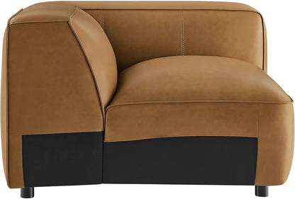 Modway Auren Vegan Leather Right Modular Armchair in Camel - Image 6