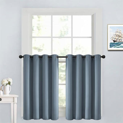 Yakamok Stone Blue Room Darkening Window Curtains 52x36 Inch by Yakamok