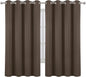 Chocolate Brown Blackout Curtains 66 x 63 Inch Length/Set of 2 Curtain by Lemomo