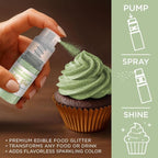 Bakell - Soft Green Tinker Dust (4g, 1x Mini Spray Pump) Edible Glitter for Food, Desserts, and Beverages!