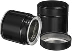 uxcell 2Pcs Round Tea Canisters, 3" x 3" Airtight Metal Tea Containers for Loose Tea, Coffee Beans, Spices - Durable, Compact, and Stylish Storage Tea Tin (Black)