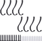 8 Pack Hanging Coat Hooks Wall Mount, Coat Hanger Wall Hangers, Metal Hooks for Hanging Heavy Duty, Screw in Hooks for Hanging Towels, Clothes, Backpack, Hat, Bag, Jacket, Key, Robe, Backpack Grey
