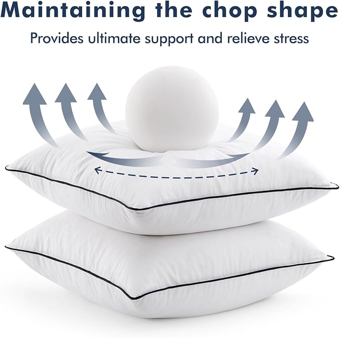 MIULEE Goose Feather Down 26x26 Euro Pillow Insert Set of 2 - Image 6