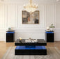 3-Piece Modern Living Room Table Set, Includes LED Coffee Table and End Tables by Nordivale