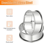 HARFINGTON 8pcs Crumpet Rings 2.36" Nonstick Round Cake Ring Stainless Steel Double Rolled English Pastry Rings for Kitchen Baking Crumpet Dessert, Silver