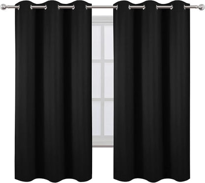 Blackout Curtains 42 x 63 inch/Black Curtains Set of 2 Panels/Thermal Insulated - Image 2