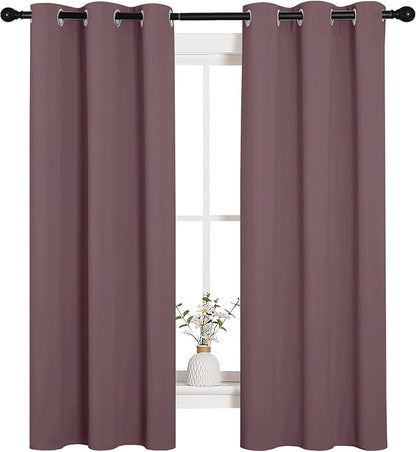 NICETOWN Bedroom Curtain Panels Blackout Draperies, 1 Pair, 34 by 63 inches - Image 2