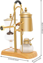 Belgium Siphon Coffee Maker, Family Balance Syphon Unique Gravity Vintage Coffee Maker, Elegant Double Ridged Fulcrum with Tee Handle, Vintage Classic Retro Coffee Pot