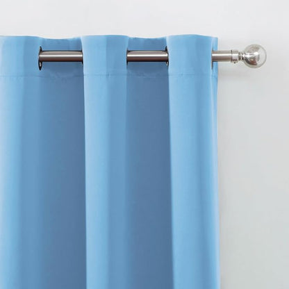 Blackout Curtains 40 x 63 inch/Sky Blue Curtains Set of 2 Panels/Thermal - Image 7