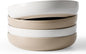 famiware Milkyway 33 oz Bowl Set, Pasta Bowls Set of 4, Salad Bowls, Double Reactive Glaze, Sturdy & Stackable, Ideal for Housewarming, Festivals, White & Cinnamon Brown