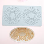 TUKE Hollow Round Circular Design Lace Mat Chocolate Fondant Mold DIY Sugar Craft Silicone Pad Cake Decorating Tools Kitchen Bakeware (D_ Round Circular)