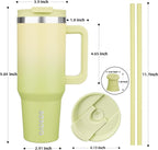 BJPKPK Tumbler With Handle And Straw 40oz Insulated Tumbler Cups With Lid Stainless Steel Travel Coffee Mug,Lime