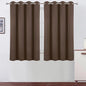 Blackout Curtains 66 x 54 Inch Long Chocolate Curtains Set of 2 Panels Room by Lemomo