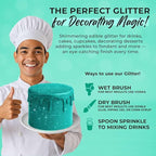 Bulk 20g Light Blue Edible Glitter for Drinks | Premium Edible Glitter for Cakes, Cocktails, Light Blue Cake Decorating Decorations Food Grade, Vegan, Kosher, Halal, Gluten Free - Made in USA
