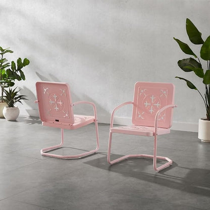 Crosley Furniture Azalea 2-Piece Outdoor Chair Set, Vintage Retro Metal Patio - Image 2