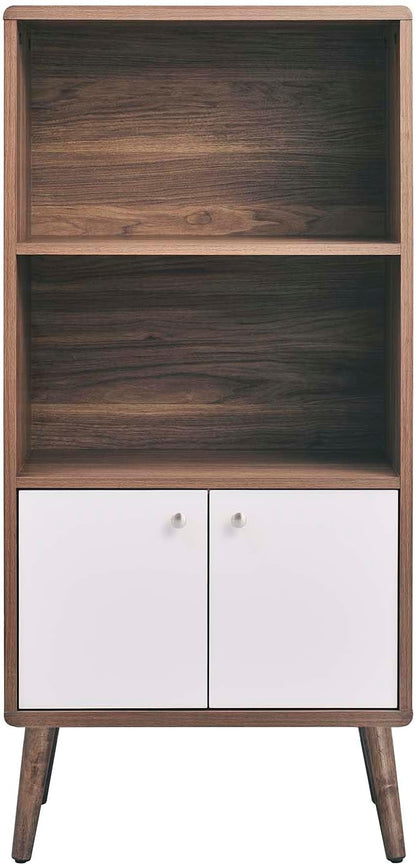 Modway EEI-6230-WAL-WHI Transmit Display Cabinet Bookshelf, Walnut White - Image 3