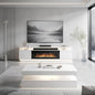 2-Piece Modern Living Room Table Set, Includes High Gloss 70" Fireplace TV by Nordivale