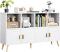 8-Cube Storage Organizer with Doors & 5 Solid Wood Legs, Mid-Century Modern by Flrrtenv