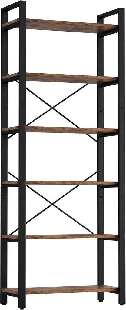 IRONCK Bookshelf 6-Tier Ladder Shelf 110lbs Display Shelf Vintage Industrial by IRONCK