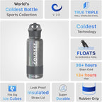 Coldest Insulated Water Bottle with Straw Lid - Stainless Steel Metal Insulated Bottle for Men & Women (Stardust Glitter, 32 oz)