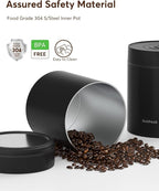 OUTPEAK Neo 2025 Kilo Auto Vacuum Coffee Canister, 1.5L Capacity for 17.6oz of Coffee Beans, One-Button Operation, Stainless Steel Coffee Storage Container with Scoop (Barista Champion's Choice)