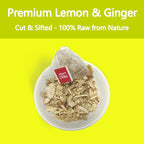 Samcci - Lemon Ginger Tea Bags, 50 Teabags - Great Hot or Iced – Aromatic, Natural, Pleasantly Spicy & Warming - Non-GMO - Caffeine-free - Support Healthy Digestion & Boost Immunity