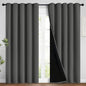 Yakamok Dark Grey 100% Blackout Curtains 96 Inches Long 62" Wide 2 Panels | by Yakamok