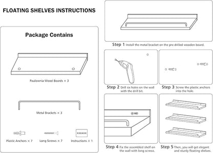 RYOFOBETTO Floating Shelves for Wall Decor, Living Room, Picture Frames - Image 7