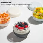 W&P Porter Seal Tight Glass Food Storage Container with Lid, Terrazzo Cream 24oz, Leak & Spill Proof Meal Prep Container, Microwave & Dishwasher Safe, Borosilicate Glass
