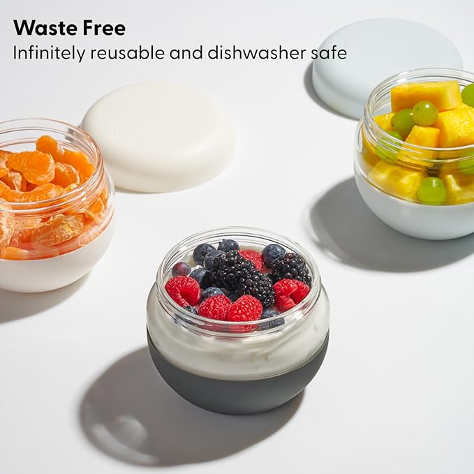 W&P Porter Seal Tight Glass Lunch Bowl Container w/ Lid | Cream 24 Ounces | Leak & Spill Proof, Soup & Stew Food Storage, Meal Prep, Airtight, Microwave and Dishwasher Safe, BPA-Free
