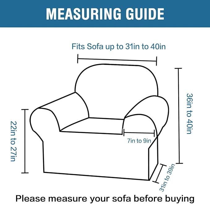 H.VERSAILTEX Stretch Chair Slipcover Sofa Cover Furniture Protector High - Image 2
