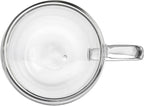 Restaurantware-Forma Professional 8.5 Ounce Glass Coffee Cups, 2 Insulated Coffee Cups With Handle - Dishwashable, Reusable, Clear Double Wall Beverage Tumblers, Freezable, For Hot Or Cold Beverages