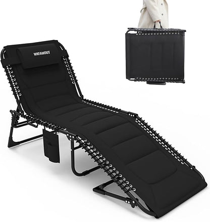 Oversized Padded Outdoor Folding Lounge Chair by WKFAMOUTCAMP